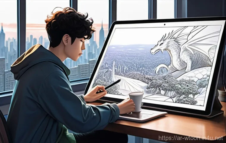 웹툰작가 업계 트렌드 전망 - **Prompt 1: The Global Webtoon Reader** "A diverse group of people from different corners of the...