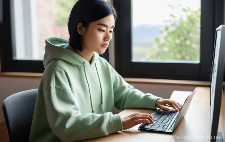 웹툰작가의 작업 환경 꾸미기 - **Prompt 1: Focused Digital Artist in a Bright Studio** "A young female digital artist, in her m...