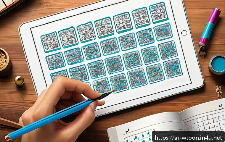 웹툰작가 전공자와 비전공자의 차이 - A professional webtoon artist&rsquo;s workspace featuring a digital drawing tablet displaying a vibrant we...